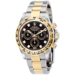 Replica--Cosmograph Daytona Black Diamond Dial Steel and 18K Yellow Gold Men's Watch 116503BKDO