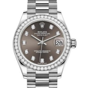 Replica--Datejust 31 Dark Grey Diamond Dial Ladies 18kt White Gold President Watch 278289GYDP