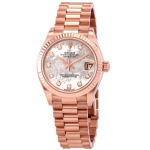 Replica--Datejust 31 Mother of Pearl Diamond Dial Ladies 18kt Everose Gold President Watch 278275MDP