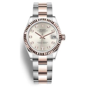 Replica--Datejust 31 Silver Diamond Dial Automatic Ladies Steel and 18kt Everose Gold Oyster Watch 278271SDO