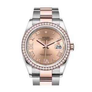 Replica--Datejust 36 Automatic Pink Diamond Dial Ladies Steel and 18K Everose Gold Oyster Watch 126281PRDJ