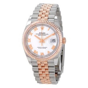 Replica--Datejust 36 Automatic White Dial Men's Steel and 18kt Everose Gold Jubilee Watch 126231WRJ