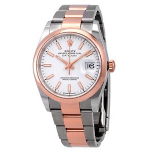 Replica--Datejust 36 Automatic White Dial Steel and 18k Everose Gold Men's Watch 126201WSO