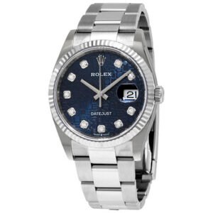 Replica--Datejust 36 Blue Jubilee Diamond Dial Ladies Oyster Watch 126234BLJDO
