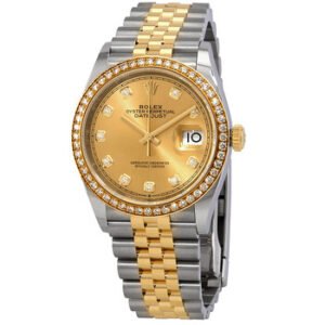 Replica--Datejust 36 Champagne Diamond Dial Steel and 18kt Yellow Gold Jubilee Watch 126283CDJ