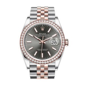 Replica--Datejust 36 Dark Rhodium Dial Men's Steel and 18k Everose Gold Jubilee Watch 126281RSJ