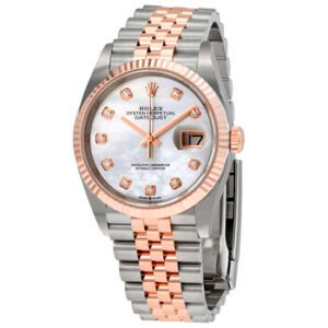 Replica--Datejust 36 Mother of Pearl Diamond Dial Automatic Men's Steel and 18kt Everose Gold Jubilee Watch 126231MDJ