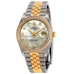 Replica--Datejust 36 Mother of Pearl Diamond Dial Ladies Steel and 18kt Yellow Gold Jubilee Watch 126283MDJ