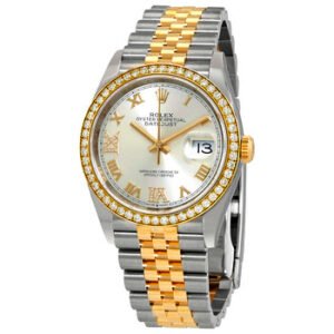 Replica--Datejust 36 Silver Diamond Dial Steel and 18kt Yellow Gold Jubilee Watch 126283SRDJ