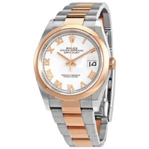 Replica--Datejust 36 White Dial Men's Steel and 18k Everose Gold Oyster Watch 126201WRO