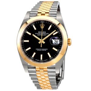 Replica--Datejust 41 Black Dial Steel and 18K Yellow Gold Jubilee Bracelet Men's Watch 126303BKSJ