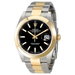 Replica--Datejust 41 Black Dial Steel and 18K Yellow Gold Oyster Men's Watch 126303BKSO