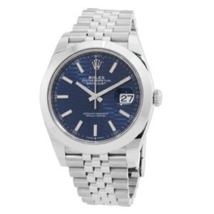 Replica--Datejust 41 Bright Blue Fluted Motif Dial Automatic Men's Jubilee Watch M126300-0024