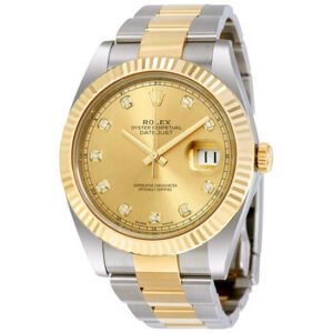 Replica--Datejust 41 Champagne Diamond Dial Steel and 18K Yellow Gold Oyster Men's Watch 12633CDO