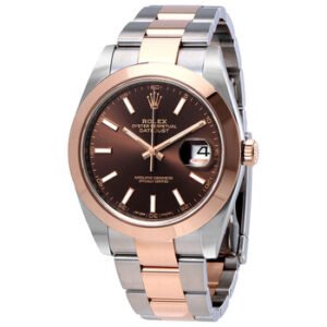 Replica--Datejust 41 Chocolate Brown Dial Steel and 18K Rose Gold Men's Watch 126301CHSO