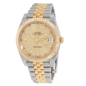 Replica--Datejust 41 Gold Fluted Motif Dial Steel and 18K Yellow Gold Jubilee Men's Watch 126333BKSJ