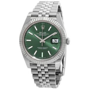 Replica--Datejust 41 Mint Green Dial Automatic Men's Steel and White Gold Jubilee Watch M126334-0028