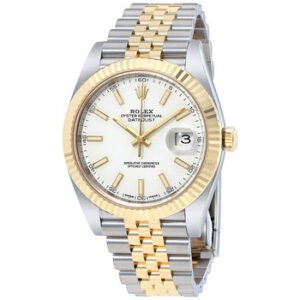 Replica--Datejust 41 White Dial Steel and 18K Yellow Gold Jubilee Men's Watch 12633WSJ