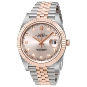 Replica--Datejust Sundust Diamond Dial Steel and 18 Everose Gold Men's Watch 126331SNDJ