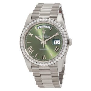 Replica--Day Date 40 Automatic Green Dial Men's 18kt White Gold President Watch 228349GNRP