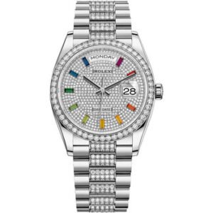 Replica--Day-Date 36 Dial 18kt White Gold Diamond Set President Watch 128349DSDP