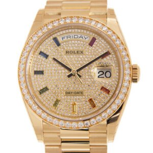 Replica--Day-Date 36 Diamond Pave Rainbow Dial 18kt Yellow Gold President Watch 128348DSP