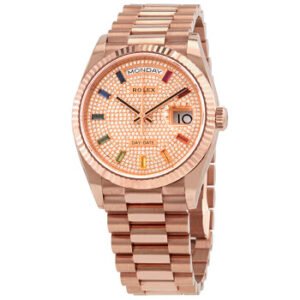 Replica--Day-Date 36 Diamond Paved Dial 18kt Everose Gold President Watch 128235DSP