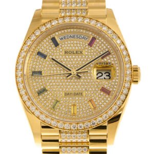 Replica--Day-Date 36 Paved Dial 18kt Yellow Gold Diamond-Set President Watch 128348DSDP