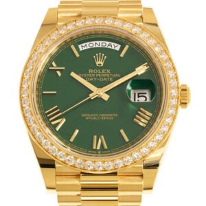 Replica--Day-Date 40 Automatic Green Dial Men's 18kt Yellow Gold President Watch M228348rbr-0040