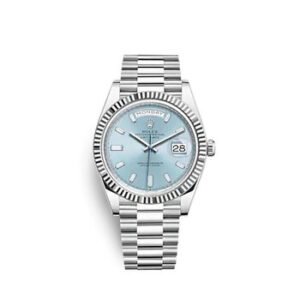Replica--Day-Date 40 Ice-Blue Baguette Dial Men's Platinum President Watch