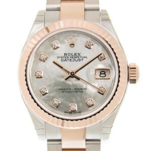 Replica--Lady Datejust Mother of Pearl Diamond Steel and 18K Everose Gold Oyster Watch 279171MDO