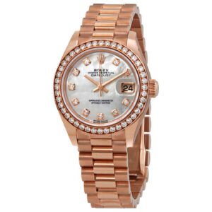 Replica--Lady-Datejust Mother of Pearl Diamond Dial Automatic Ladies 18kt Everose Gold President Watch 279135MDP