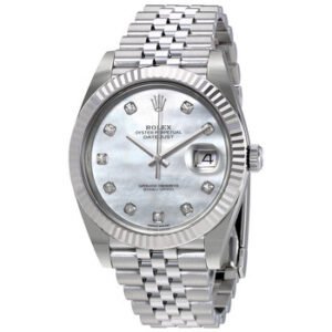 Replica--Oyster Perpetual Datejust White Mother Of Pearl Diamond Dial Men's Watch 126334MDJ