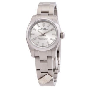 Replica--"Dominos" Oyster Perpetual Silver Dial Stainless Steel Ladies Watch 176200SSO