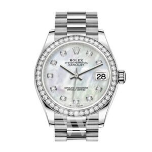 Replica--Datejust 31 Mother of Pearl Diamond Dial Ladies 18kt White Gold President Watch 278289MDP