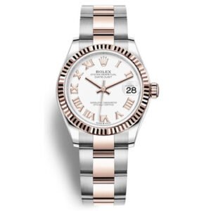 Replica--Datejust 31 White Dial Automatic Ladies Steel and 18kt Everose Gold Oyster Watch 278271WRO