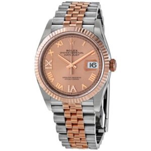 Replica--Datejust 36 Automatic Pink Diamond Dial Men's Steel and 18kt Everose Gold Jubilee Watch 126231PKRDJ