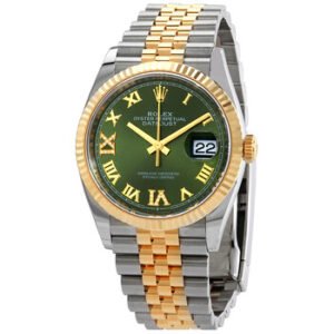 Replica--Datejust 36 Olive Green Diamond Dial Men's Stainless Steel and 18kt Yellow Gold Jubilee Watch 126233GNRDJ