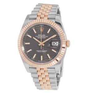 Replica--Datejust 41 Slate Fluted Motif Dial Automatic Men's Steel and 18kt Everose Gold Oyster Watch M126331-0020