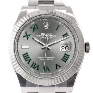 Rolex Datejust 41 Slate Roman Dial White Gold Fluted Bezel Oyster Mens Watch 126334