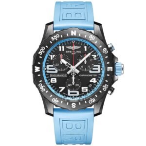 Endurance Pro 44mm Breitlight Black/Sky Blue Rubber Strap Men's Watch