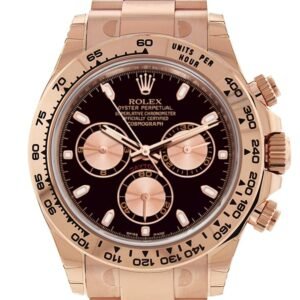 Rolex Cosmograph Daytona Black Dial 18K Everose Gold Rolex Oyster Automatic Men's Watch 116505