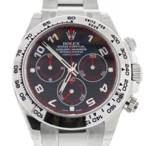Rolex Daytona Black Arabic Dial Oyster 18k White Gold Men's Watch 116509