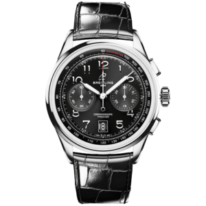 Premier B01 42mm Black Sunray Dial Automatic Chronograph Strap Watch
