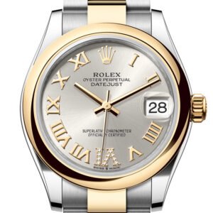 Rolex Datejust 31 Silver Roman Diamond on 6 Dial Yellow Gold Steel Ladies Watch 278243 278243-0003