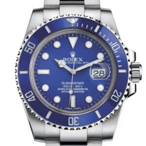 Rolex Submariner Date 18K White Gold Blue Dial Mens Watch 116619LB 116619