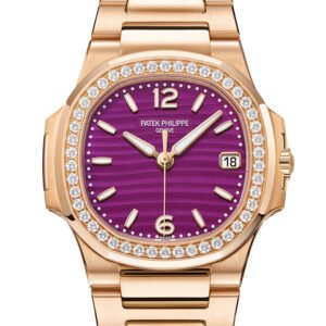 Patek Philippe Nautilus Diamonds Purple Dial Rose Gold Ladies Watch 7010/1R-013