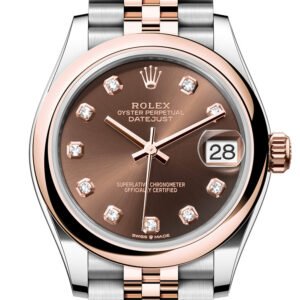 Rolex Datejust 31 Chocolate Diamond Dial Rose Gold Steel Jubilee Ladies Watch 278241 278241-0024