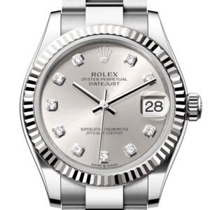 Rolex Datejust 31 Silver Diamond Dial Fluted Bezel Ladies Watch 278274 278274-0029