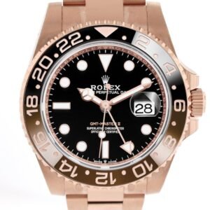 Rolex GMT Master II Black Dial 18kt Everose Gold Oyster Bracelet Men's Watch 126715CHNR 126715
